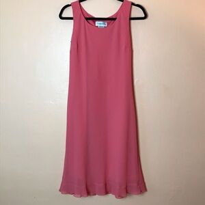 Chadwicks Sleeveless Pink Dress Scalloped Hem 4